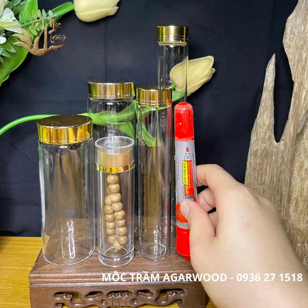 [Multiple Sizes] Luxury Glass Container for Bracelets, Oud Beads, Feng Shui Stones, Cordyceps, Saffron &amp; Herbal Products